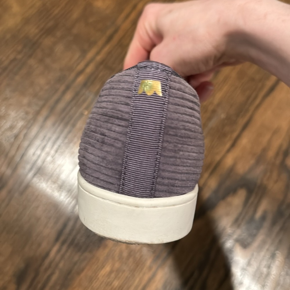 Birdies Grey Corduroy Slip-On Loafers